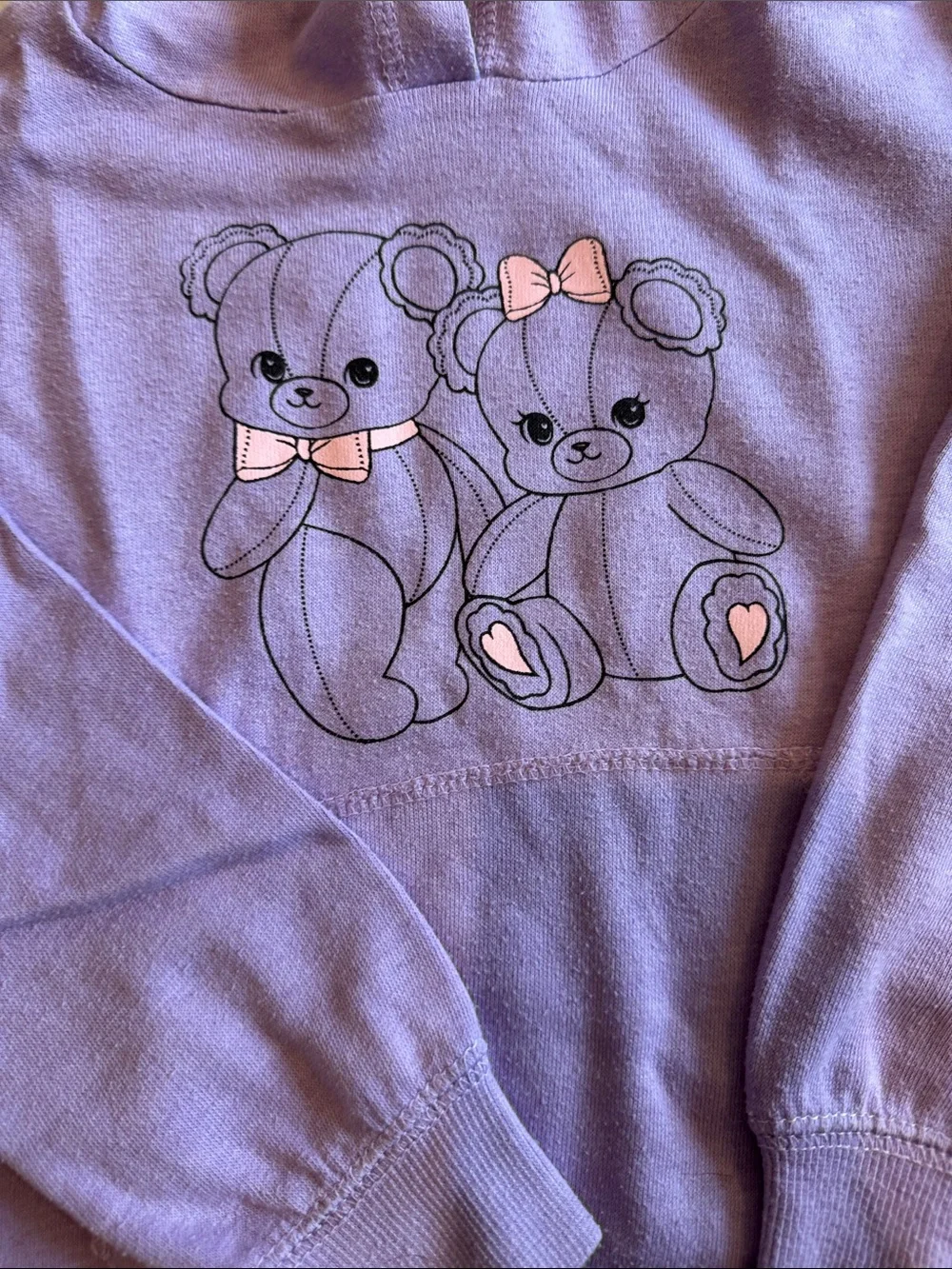 Girls Do Too Lavender Teddy Bear Hoodie & Jogger Sweat Set Size 5 Cute Cozy